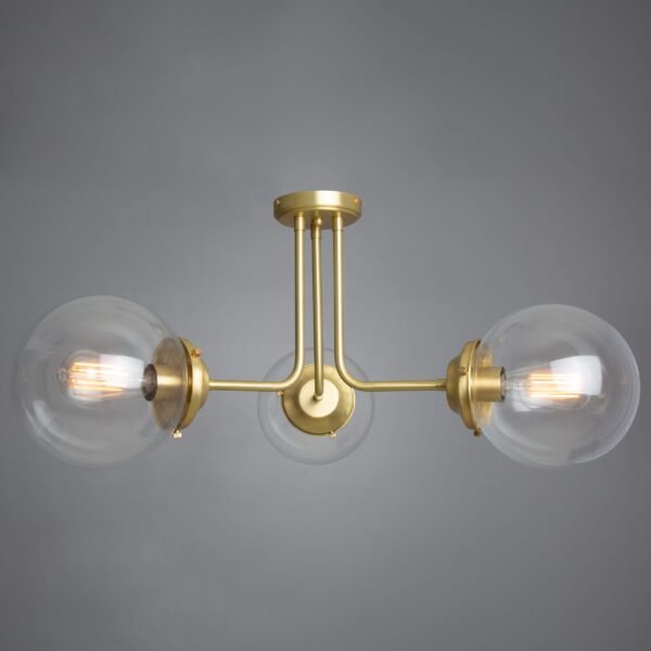 Hayes 3 Light Semi-Flush Ceiling Light Glass & Globe Ceiling Lights Great Lighting UK Ltd