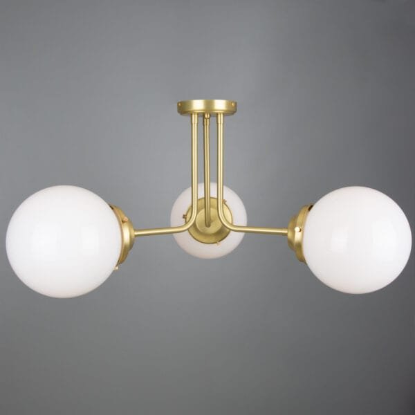 Hayes 3 Light Semi-Flush Ceiling Light Large Single - 3 Arm Pendants Great Lighting UK Ltd