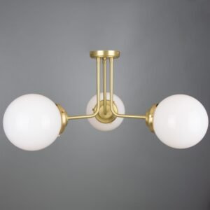 Hayes 3 Light Semi-Flush Ceiling Light Hallway Ceiling Lights Great Lighting UK Ltd