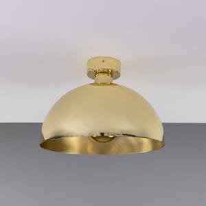Maua 30cm Brass Dome Ceiling Light Flush Brass Lights Great Lighting UK Ltd
