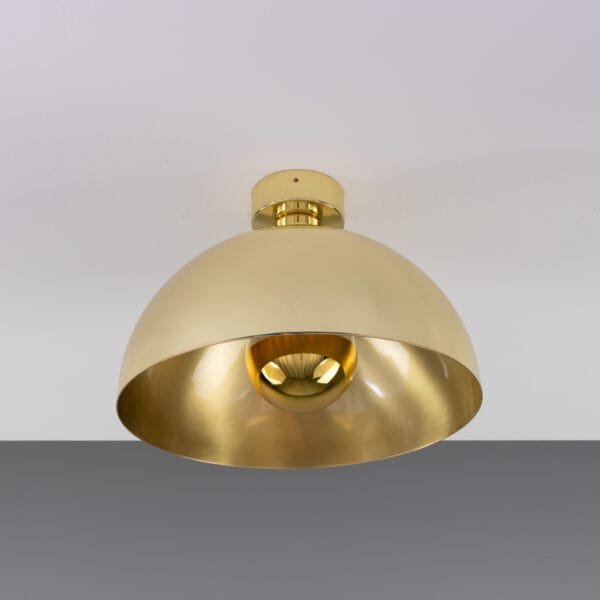 Maua 30cm Brass Dome Ceiling Light Flush Brass Lights Great Lighting UK Ltd