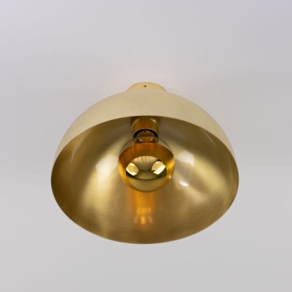 Maua 30cm Brass Dome Ceiling Light Flush Brass Lights Great Lighting UK Ltd