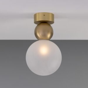 Helena Small Glass Ball Ceiling Light Flush Brass Lights Great Lighting UK Ltd