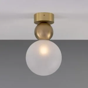 Helena Small Glass Ball Ceiling Light Flush Brass Lights Great Lighting UK Ltd