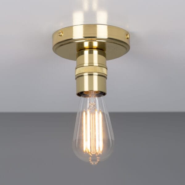 Devon Minimalist Brass Flush Ceiling Light Flush Brass Lights Great Lighting UK Ltd