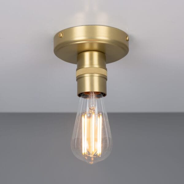 Devon Minimalist Brass Flush Ceiling Light Flush Brass Lights Great Lighting UK Ltd