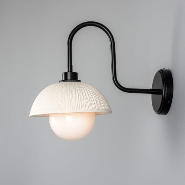 Kauri Domed Ceramic Shade Wall Light IP44 Ceramic Bathroom Sconces Great Lighting UK Ltd