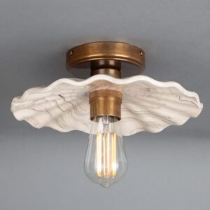 Kapok Marbled Flush Ceiling Light Ceramic Ceiling Lights Great Lighting UK Ltd