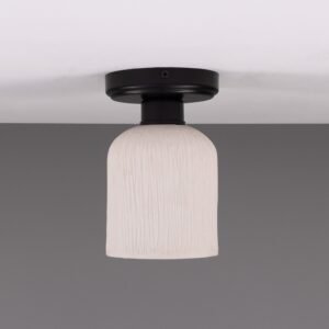 Small White Ceiling Light | The Osier Matt White Stripe Ceramic Ceiling Lights Great Lighting UK Ltd