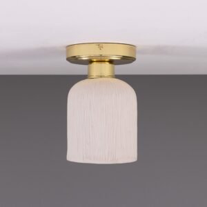 Small White Ceiling Light | The Osier Matt White Stripe Bedroom Ceiling Lights Great Lighting UK Ltd