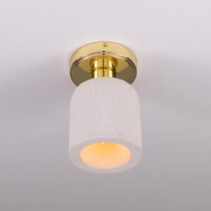 Small White Ceiling Light | The Osier Matt White Stripe Bedroom Ceiling Lights Great Lighting UK Ltd