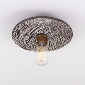 Black Ceramic Disc Ceiling Light With Brass Fittings Ceramic Ceiling Lights Great Lighting UK Ltd
