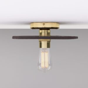 Black Ceramic Disc Ceiling Light With Brass Fittings Ceramic Ceiling Lights Great Lighting UK Ltd