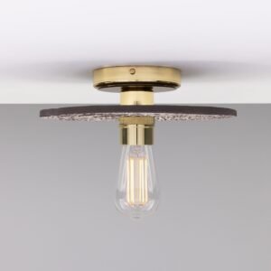 Black Ceramic Disc Ceiling Light With Brass Fittings Ceramic Ceiling Lights Great Lighting UK Ltd