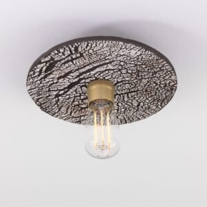Black Ceramic Disc Ceiling Light With Brass Fittings Ceramic Ceiling Lights Great Lighting UK Ltd