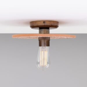 Red Iron Ceramic Disc Ceiling Light Bedroom Ceiling Lights Great Lighting UK Ltd