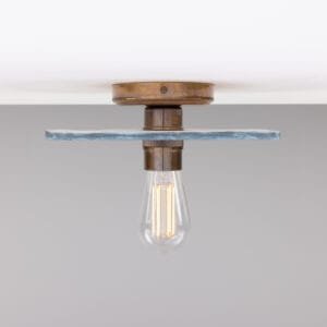 Ceramic Disc Ceiling Light in Blue Earth Ceramic Ceiling Lights Great Lighting UK Ltd