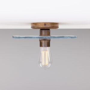 Ceramic Disc Ceiling Light in Blue Earth Ceramic Ceiling Lights Great Lighting UK Ltd