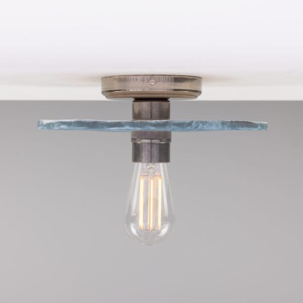Ceramic Disc Ceiling Light in Blue Earth Ceramic Ceiling Lights Great Lighting UK Ltd