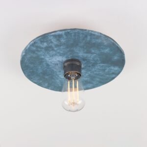 Ceramic Disc Ceiling Light in Blue Earth Ceramic Ceiling Lights Great Lighting UK Ltd