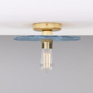 Ceramic Disc Ceiling Light in Blue Earth Ceramic Ceiling Lights Great Lighting UK Ltd