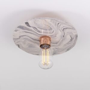 Bog Oak Ceramic Disk Ceiling Light Marbled Finish Bedroom Ceiling Lights Great Lighting UK Ltd
