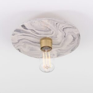 Bog Oak Ceramic Disk Ceiling Light Marbled Finish Bedroom Ceiling Lights Great Lighting UK Ltd
