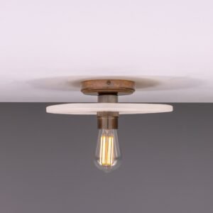 Matt White Bog Oak Disc Ceiling Light Ceramic Ceiling Lights Great Lighting UK Ltd