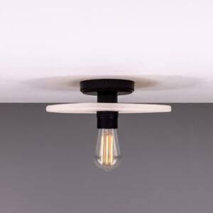 Matt White Bog Oak Disc Ceiling Light Ceramic Ceiling Lights Great Lighting UK Ltd