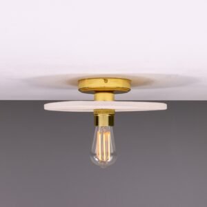 Matt White Bog Oak Disc Ceiling Light Ceramic Ceiling Lights Great Lighting UK Ltd
