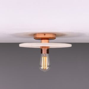 Matt White Bog Oak Disc Ceiling Light Ceramic Ceiling Lights Great Lighting UK Ltd