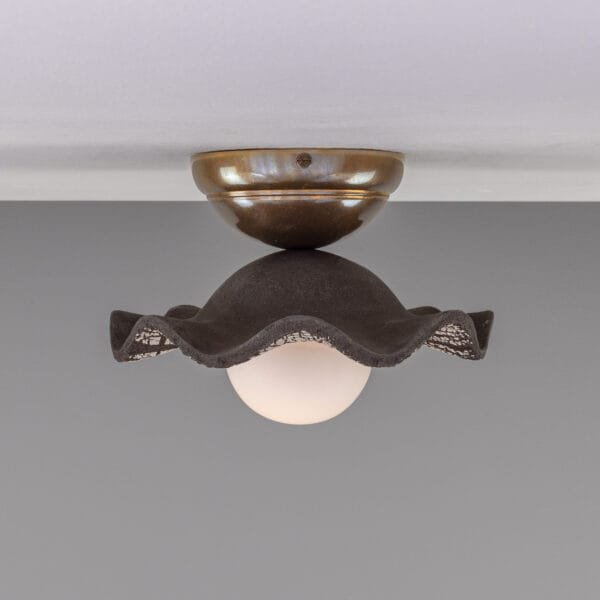 Rivale Wavy Shade Black Ceramic Ceiling Light Ceramic Ceiling Lights Great Lighting UK Ltd