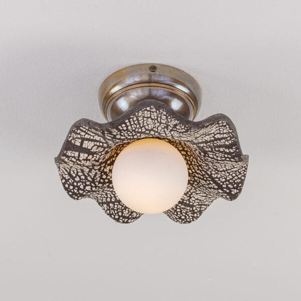 Rivale Wavy Shade Black Ceramic Ceiling Light Ceramic Ceiling Lights Great Lighting UK Ltd