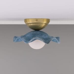 Rivale Wavy Ceiling or Wall Light with Blue Earth Shade Ceramic Ceiling Lights Great Lighting UK Ltd