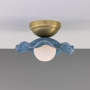 Rivale Wavy Ceiling or Wall Light with Blue Earth Shade Ceramic Ceiling Lights Great Lighting UK Ltd