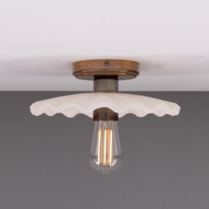 White Stripped Kapok Ceramic Ceiling Light Bedroom Ceiling Lights Great Lighting UK Ltd