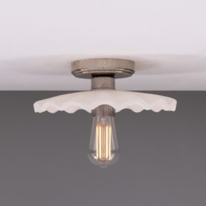 White Stripped Kapok Ceramic Ceiling Light Bedroom Ceiling Lights Great Lighting UK Ltd