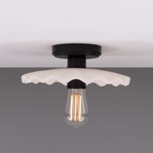 White Stripped Kapok Ceramic Ceiling Light Ceramic Ceiling Lights Great Lighting UK Ltd