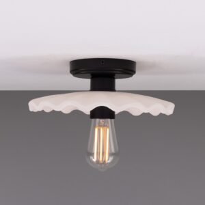 White Stripped Kapok Ceramic Ceiling Light Ceramic Ceiling Lights Great Lighting UK Ltd
