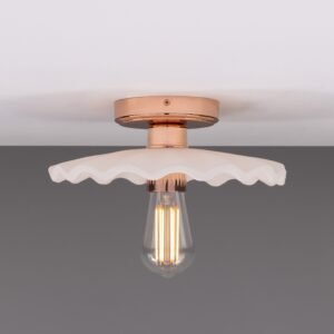 White Stripped Kapok Ceramic Ceiling Light Bedroom Ceiling Lights Great Lighting UK Ltd