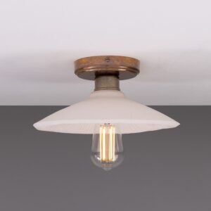 White Pyrus Ceramic Dish Ceiling Light Bedroom Ceiling Lights Great Lighting UK Ltd