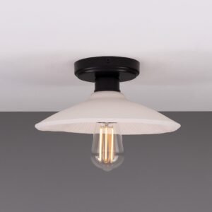 White Pyrus Ceramic Dish Ceiling Light Bedroom Ceiling Lights Great Lighting UK Ltd