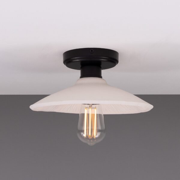 White Pyrus Ceramic Dish Ceiling Light Bedroom Ceiling Lights Great Lighting UK Ltd