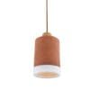 Rhus Terracotta Pendant with Glazed Rim Coloured Light Fixtures Great Lighting UK Ltd