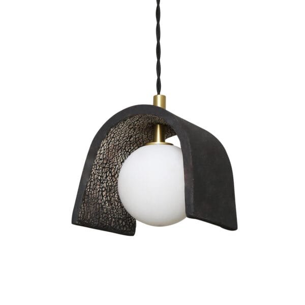 Black Clay Organic Ceramic Pendant | The Tansy Ceramic Pendant Lighting Great Lighting UK Ltd