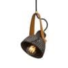 Black Pera Ceramic Pendant with Rescued Fire-Hose Strap New Arrivals Great Lighting UK Ltd