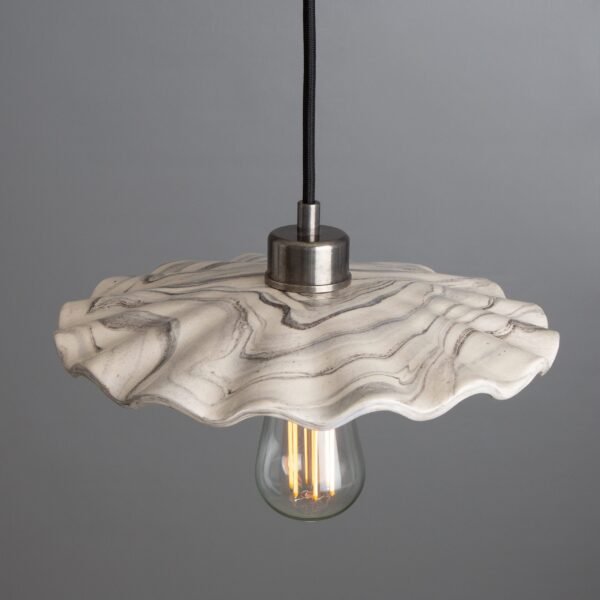 Kapok Rippled Marbled Ceramic Pendant Light Ceramic Pendant Lighting Great Lighting UK Ltd