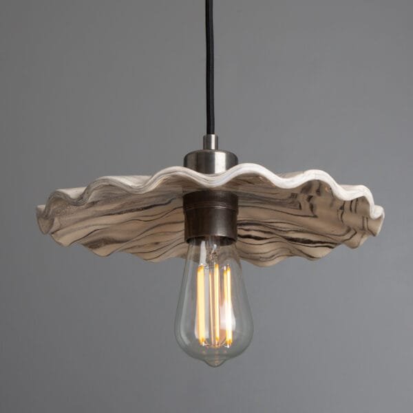 Kapok Rippled Marbled Ceramic Pendant Light Kitchen Ceilings Lights Great Lighting UK Ltd