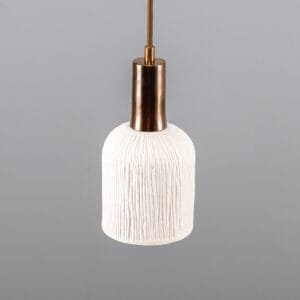Osier 11.5cm White Stripped Ceramic Pendant Ceramic Pendant Lighting Great Lighting UK Ltd