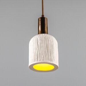 Osier 11.5cm White Stripped Ceramic Pendant Ceramic Pendant Lighting Great Lighting UK Ltd